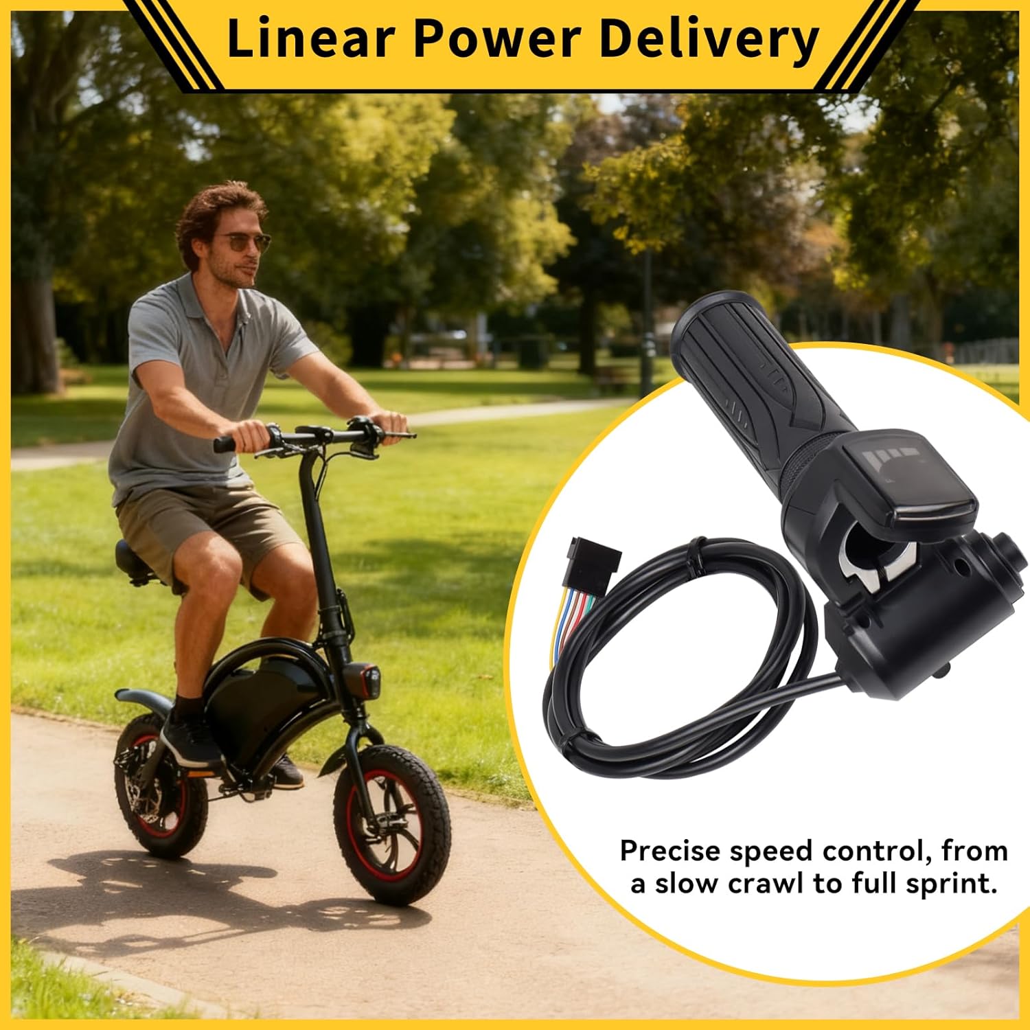GregYoung 36V Electric Bike Throttle with Cruise Button,Compatible with DYU D1 D2 Electric Bike