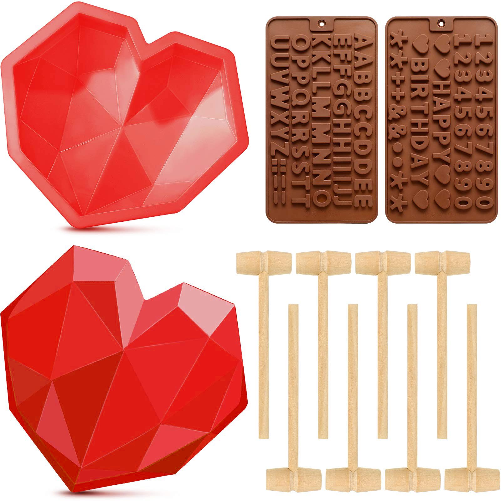 Moule à gâteau en silicone cœur diamant rouge pour réussir vos desserts surprise sans casse