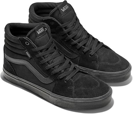 Vans Men's Filmore Hi Shoe | High Top Sneakers for Fashion & Casual Everyday Wear, (Suede/Canvas) Black/Black, 7.5