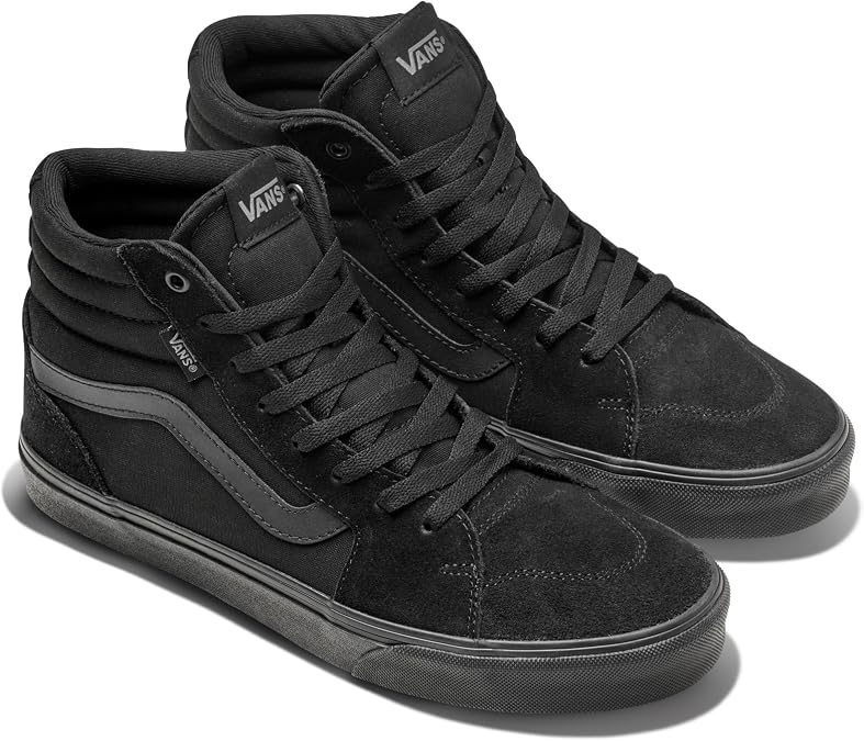Vans Men's Filmore Hi Shoe | High Top Sneakers for Fashion & Casual Everyday Wear, (Suede/Canvas) Black/Black, 7.5