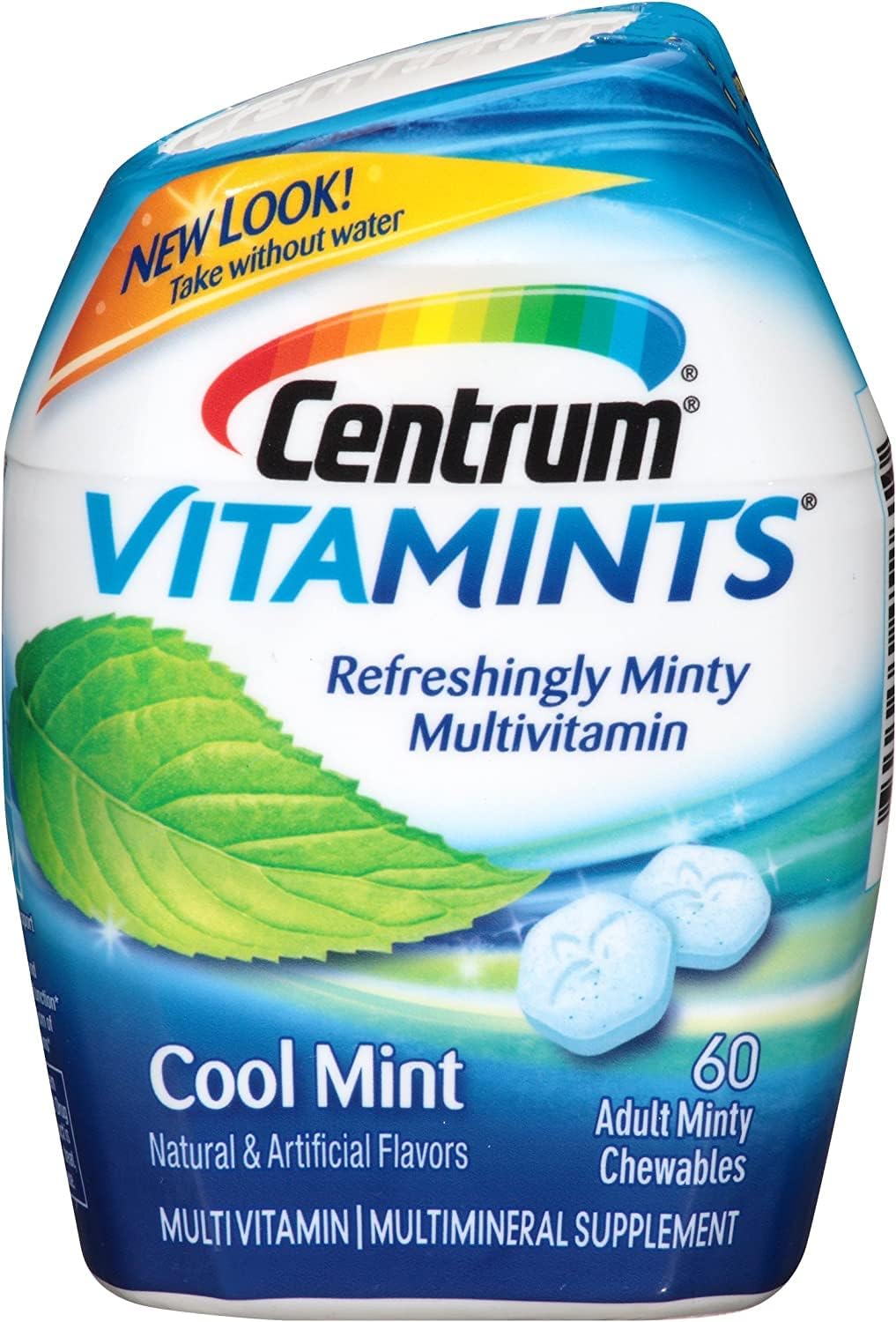 Centrum VitaMints Multivitamin/Multimineral Supplement Adult Chewables Cool Mint - 60 ct, Pack of 4