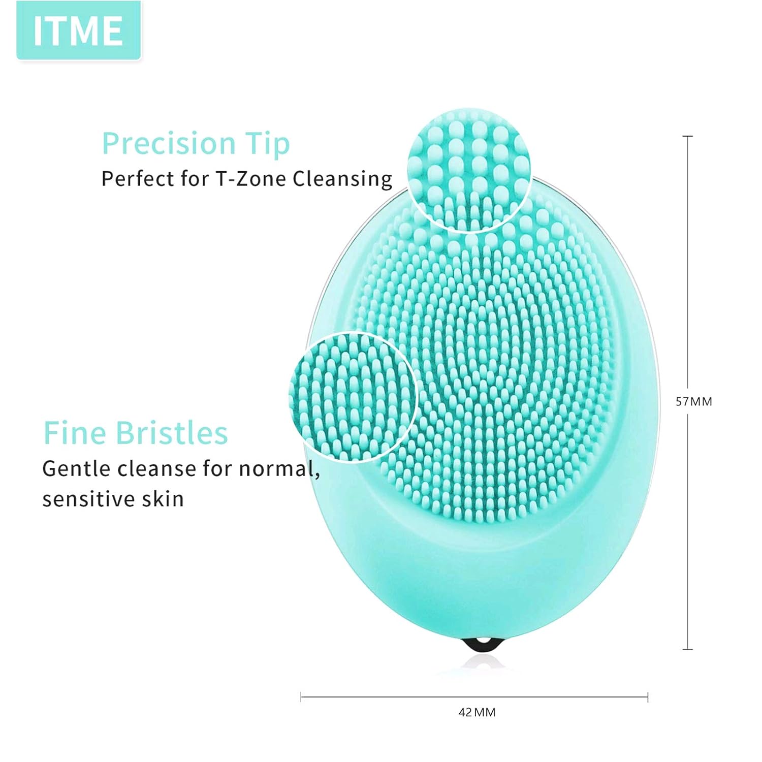 ITME Face Scrubber Facial Cleansing Brush, Soft Silicone Sonic Waterproof Face Brush Skin Brush Travel Size Face Massager Deep Cleansing Exfoliating for Men/Women, Not Rechargeable (Marine Green) : Beauty & Personal Care