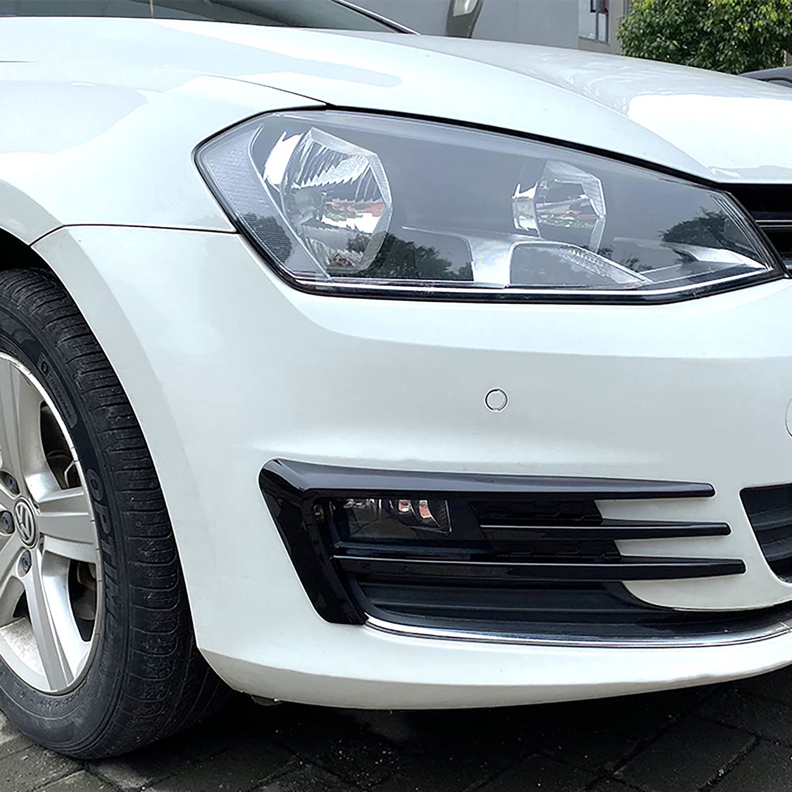 Ricambi Auto Modifica Esterna per VW Golf 7 2013-2016: Paraurti Anteriore Circonda Presa d'Aria Anteriore Spoiler Decorazione in Nero Lucido con Modello in Fibra di Carbonio in ABS