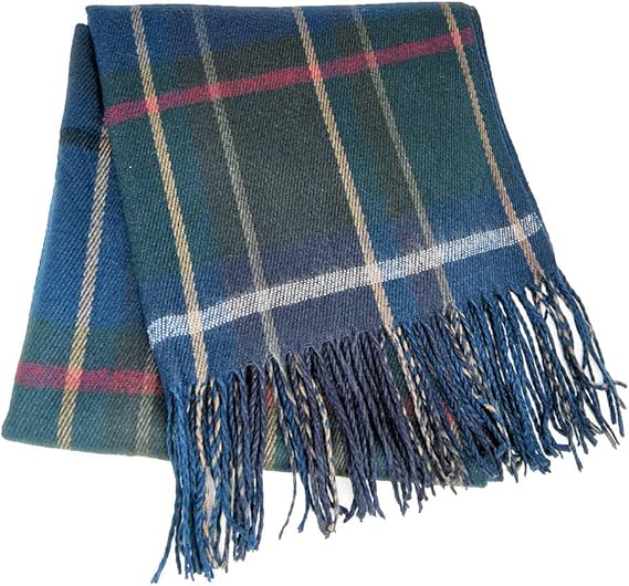 Amazon Taotech マフラー 大判 チェック カシミヤ タッチ 肩掛け スカーフ ショール 厚手 防寒 無地 フリンジ 暖かい タイプaチェック グリーン ブルーチェック フリーサイズ マフラー 通販