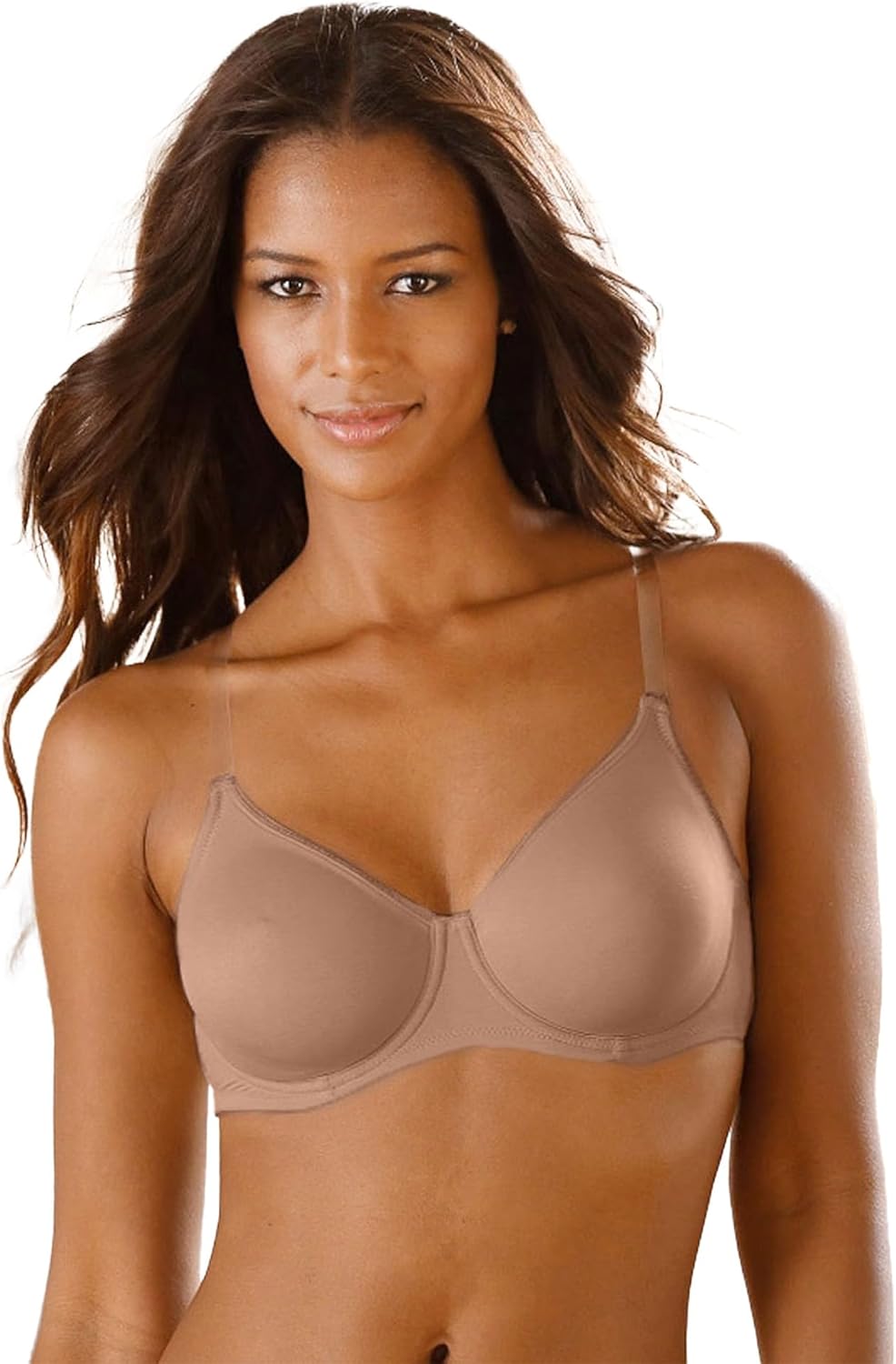 LASCANA Women's Clear Strap Underwire T-Shirt Bra with no Padding, Adjustable Straps, Extra Underwire Support, B - DD Cup