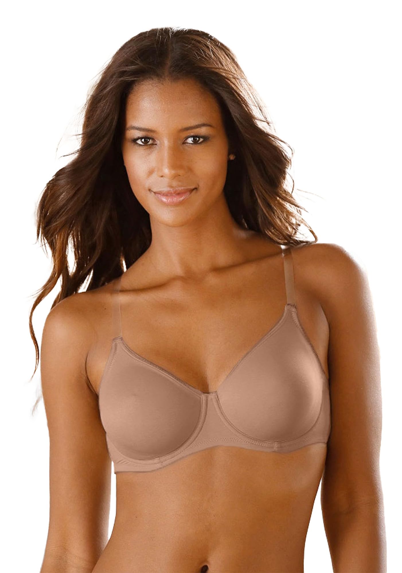 Clear Strap Bra for Women, No Padding Bra with Clear Straps, Underwire Support, Adjustable Straps, B - DD Cup