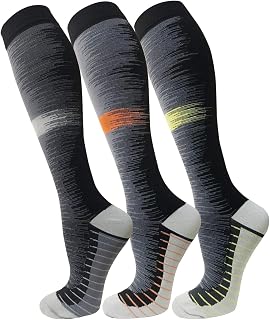 Copper Compression Socks For Men & Women(3 Pairs),15-20mmHg is Best For Running,Athletic,Medical,Pregnancy and Travel