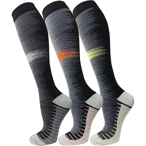 FuelMeFoot 3 Pack Copper Compression Socks - Compression Socks Women & Men Circulation - Best for Medical,Running,Athletic