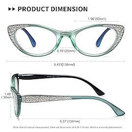 EYEURL Cat Eye Reading Glasses for Women Blue Light Blocking 3 Pack Computer Readers 1.25 Spring Hinge Anti UV Fashion Lightweight Frames Eyeglasses