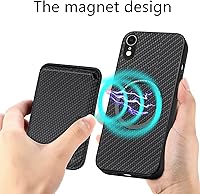 Vista 4 de Asuwish Funda de teléfono para iPhone XR 6.1 con protector de pantalla de vidrio templado, delgada y soporte para tarjeta de crédito, accesorios