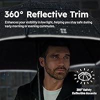 Vista 5 de Weatherman Paraguas de viaje plegable de alta calidad, resistente al viento, compacto, fácil de abrir automáticamente, resiste vientos de hasta 55