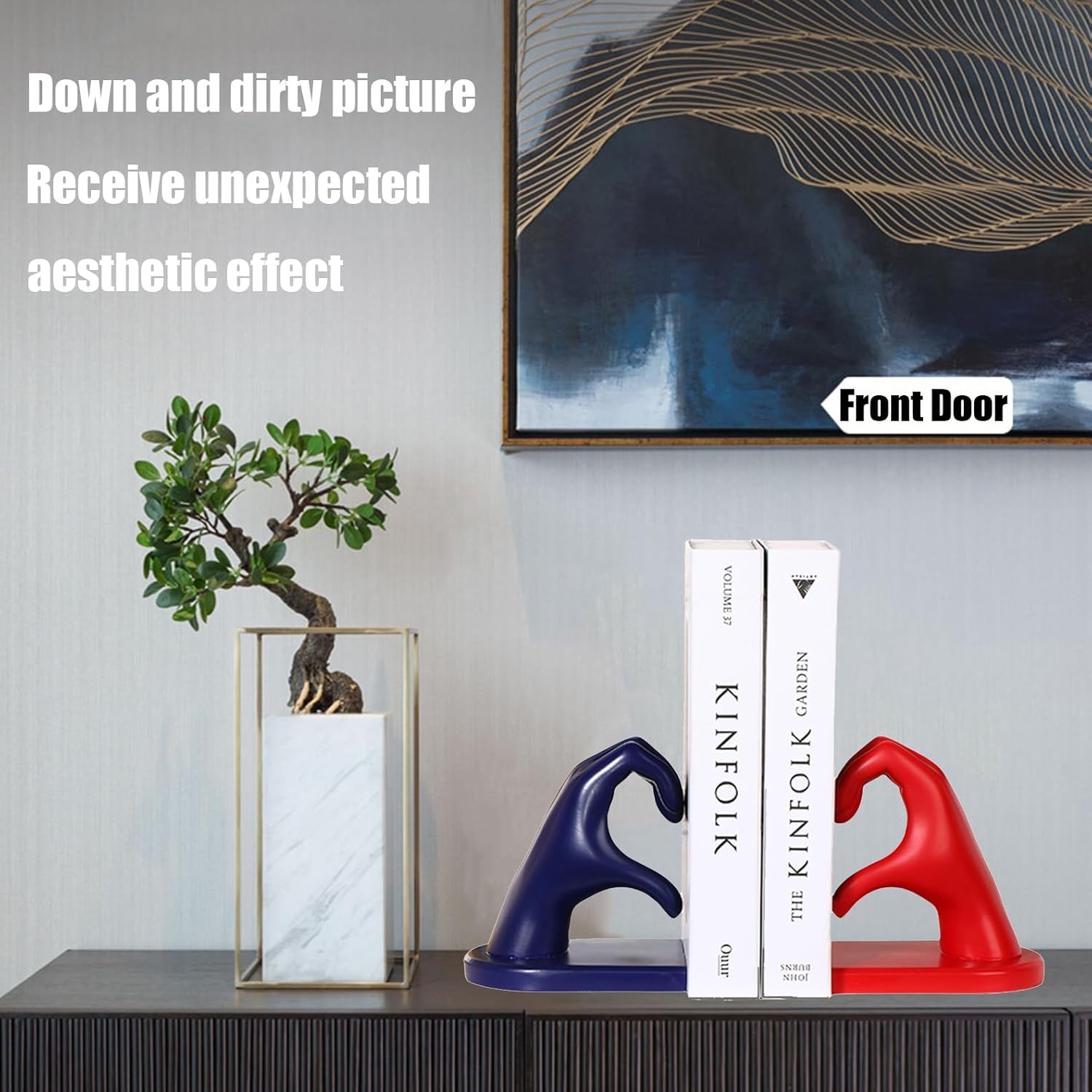 Heart Shaped Statue Resin Art Sculpture Home Decor Modern Bookends,Bookshelf Decorative Figurine,Gifts for Loved Ones and Friends,A2