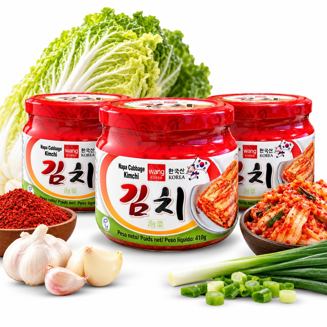 Kimchi Coreano Encurtido, para enriquecer ensaladas y platos, 3 Unidades - imagen 1