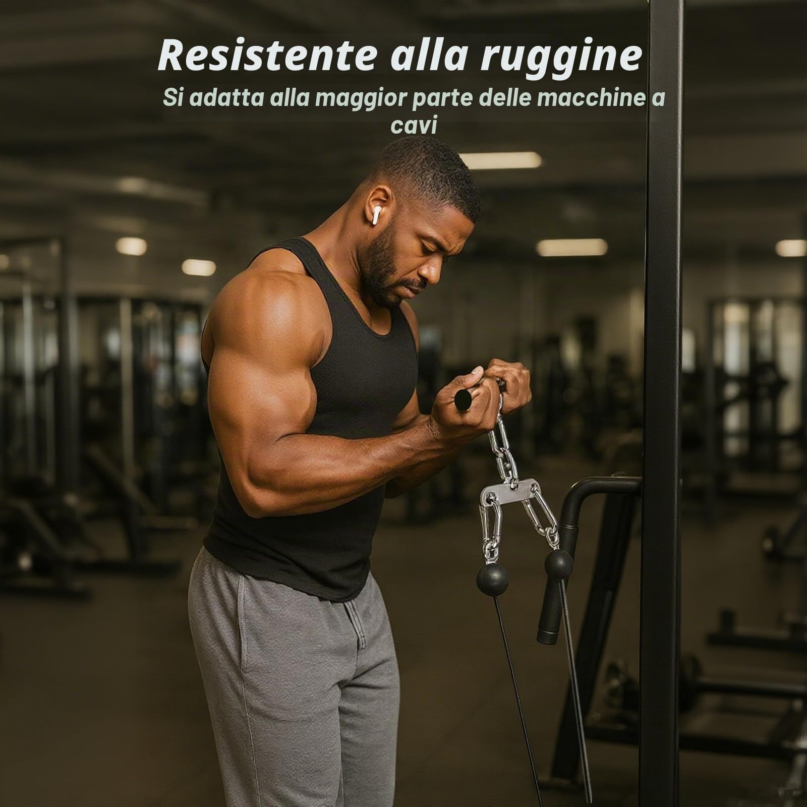 J Bryant Piastra adattatore doppia a singola puleggia in acciaio inox, connettore per macchina da palestra con 3 moschettoni per tricipiti, tricipiti, bicipiti e allenamento funzionale