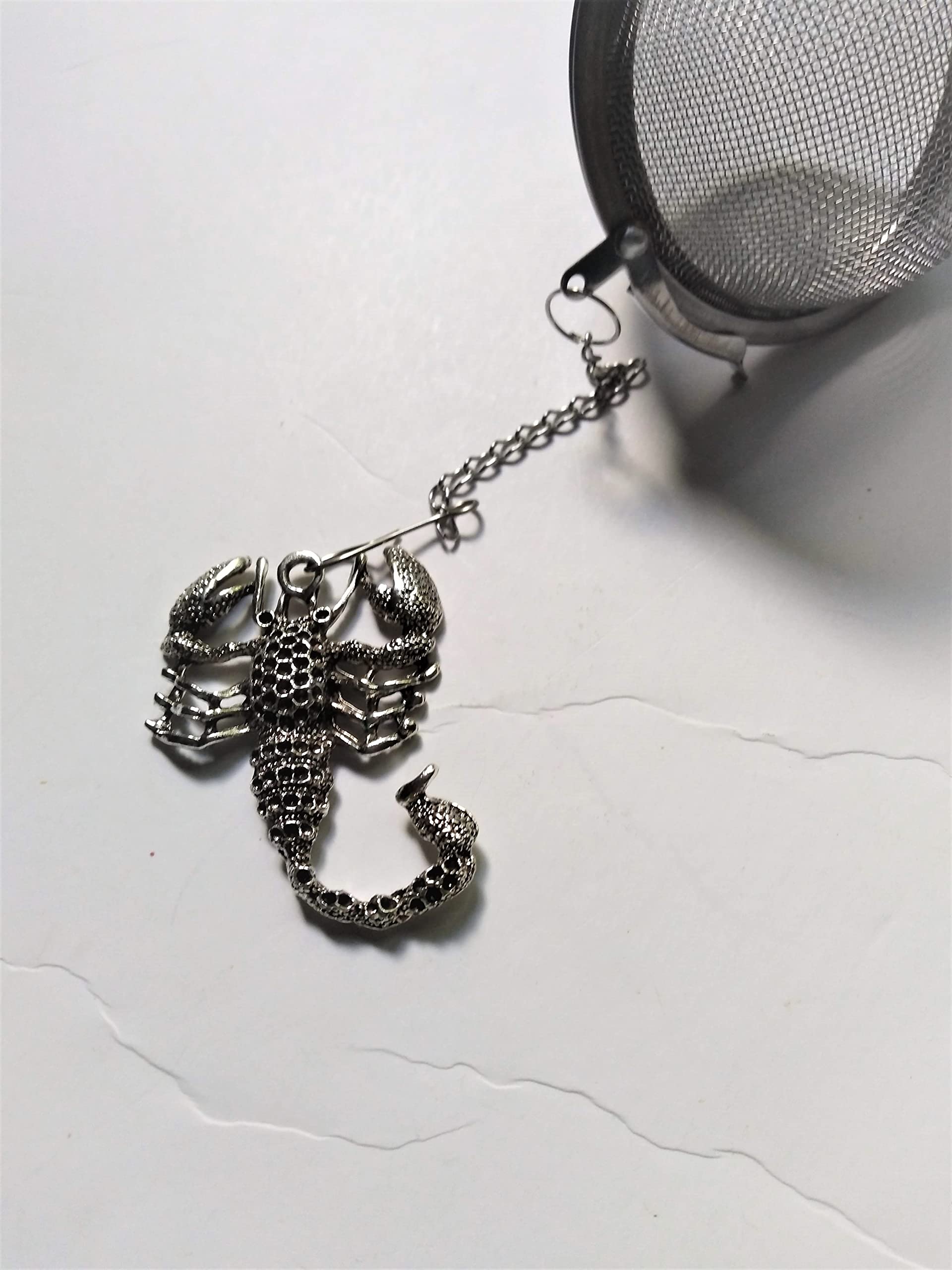Lobster Tea Infuser with Chain Charm for Brewing Loose Dried Leaves - Fun Beach Theme Gift