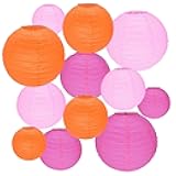 Peywot 12Pcs Round Paper Lanterns Assorted Sizes (6