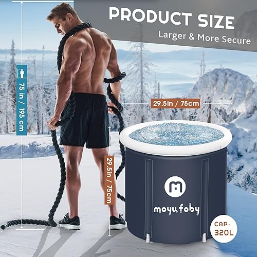 Miniatura 3 de Bañera de hielo para adultos, bañera inflable portátil para exteriores, bañera independiente para atletas, terapia de frío, plegable para baño