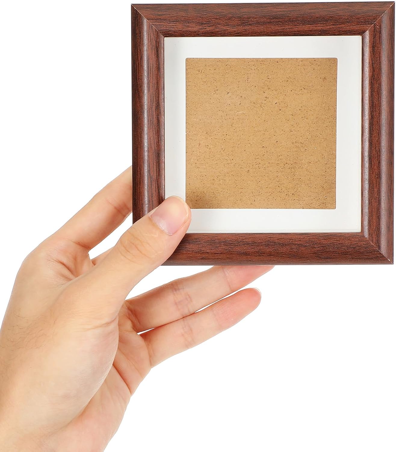 1 Pack 4x4 Shadow Box, Mini Shadow Box Display Case Made of Solid Wood