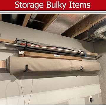 Large Garage Storage Hooks, 31.5 CM Heavy Duty Garage Storage Organizer Wall Mount Hanging Hanger, Each Hook Max Load 45KG