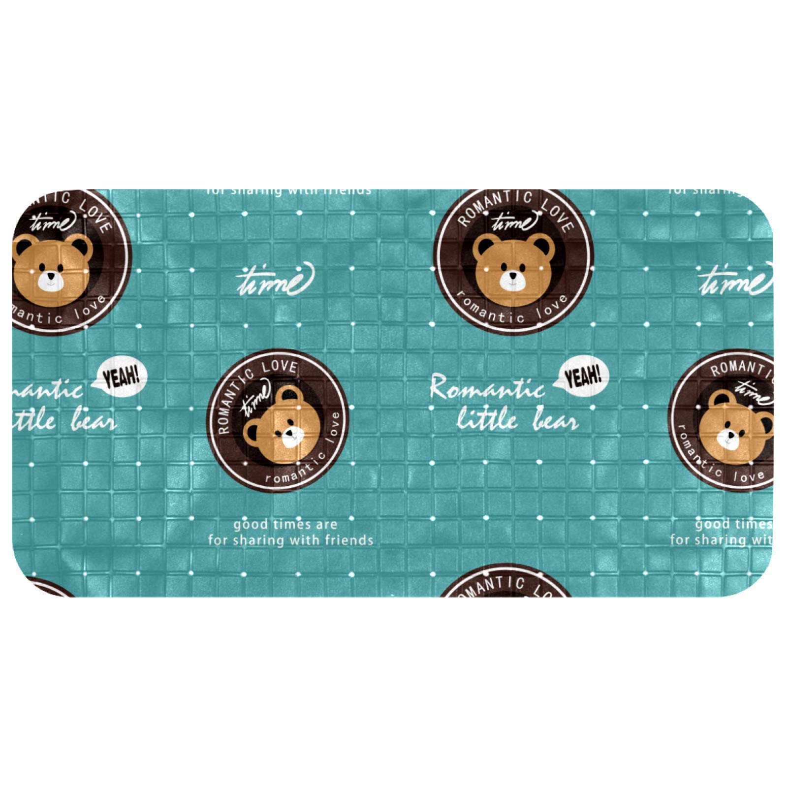 Alfombrilla de baño infantil de oso pequeño para duchas familiares seguras y sin resbalones