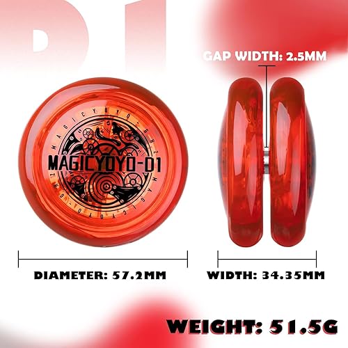 Miniatura 6 de Looping Yoyo D1 Responsive Yo Yo para niños principiantes, Yoyo de inicio de bucle 2A, fácil de jugar, trucos de cuerda básicos (rojo)