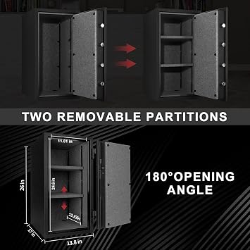 TIGERKING Fireproof Safe with Removable Shelf