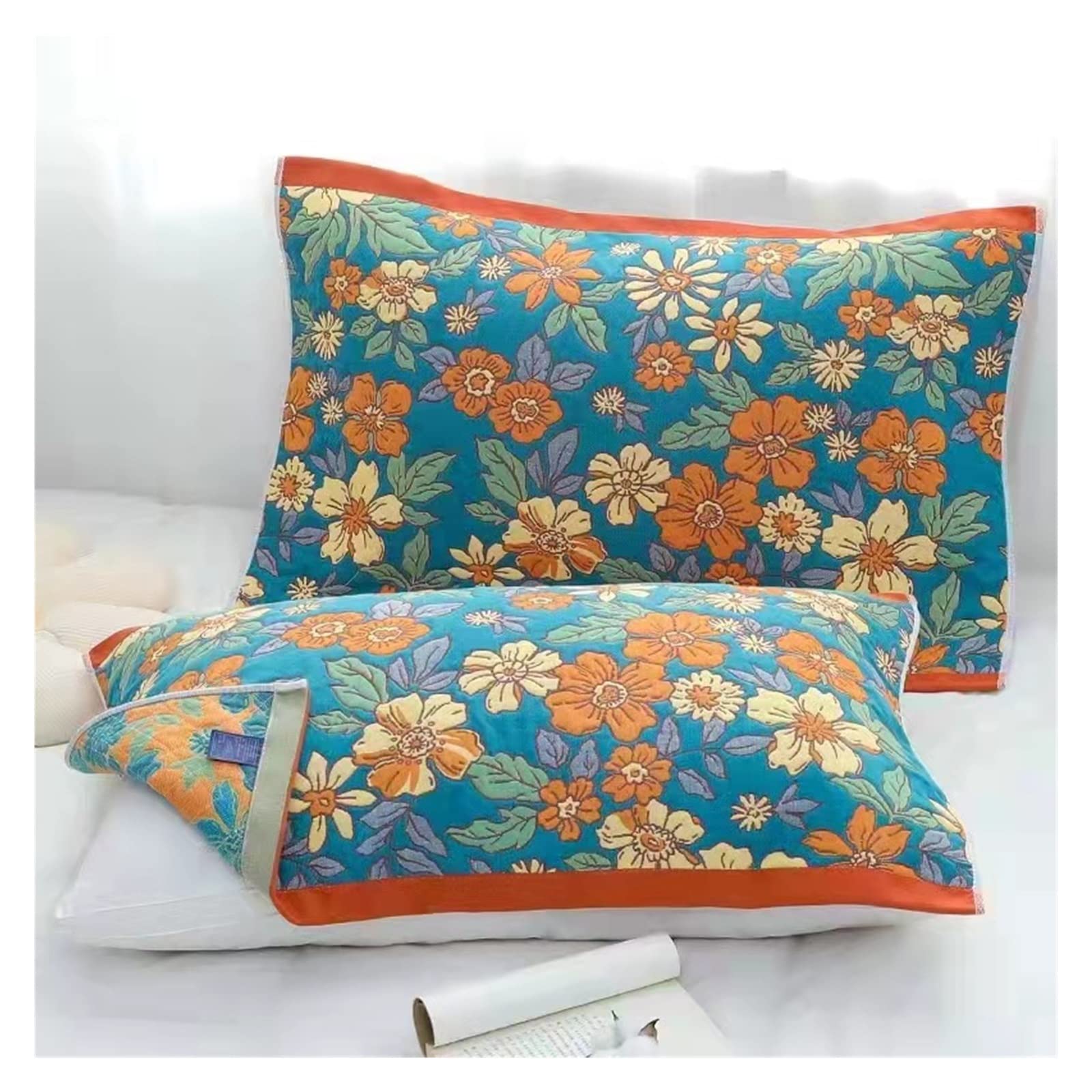 Housse de coussin décorative en gaze de coton pour ensembles de literie