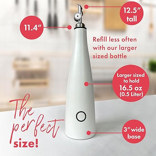 Miniatura 7 de Juego de dispensador de aceite de cerámica y vinagre, botella dispensadora de aceite de oliva prémium para cocina con botella dispensadora de
