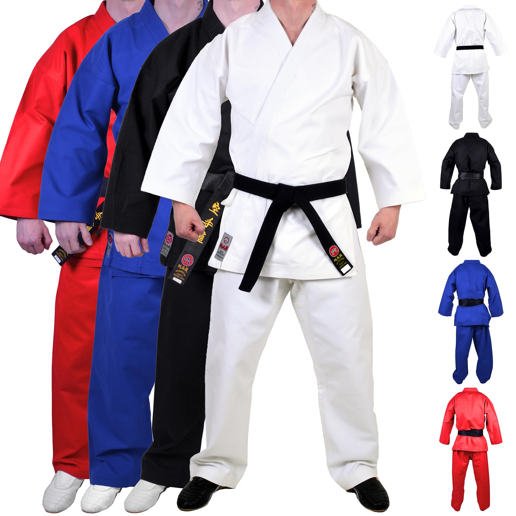 Mar International Unisex White Mar | Heavyweight Karate Gi, Karate Suit, European Cut | For Competition & Tournaments, Karate Suit For Competition, 14Oz Canvas Fabric Suit (0/130)