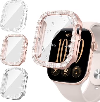 Neitra 3 Pieces Glitter Hard PC Case for Apple Watch Series 12 42mm