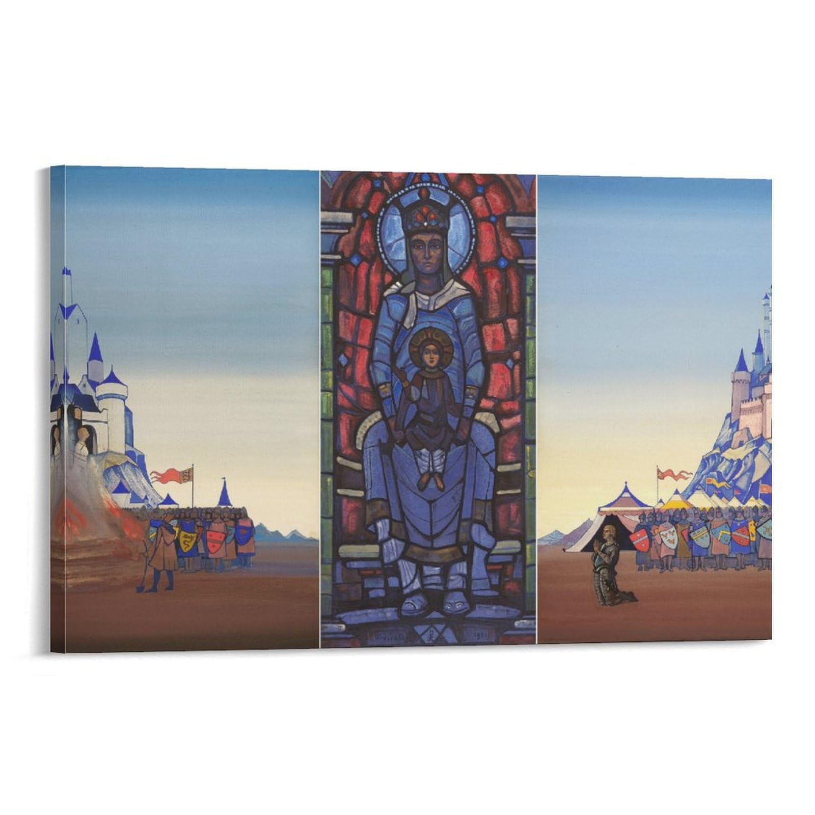 World Famous Oil Paintings Mysticism Jeanne D Arc 1931 Nicholas Roerich Gifts Canvas Painting Poster Wall Art Decorative Picture Prints Modern Decor Framed-unframed 24x36inch(60x90cm)