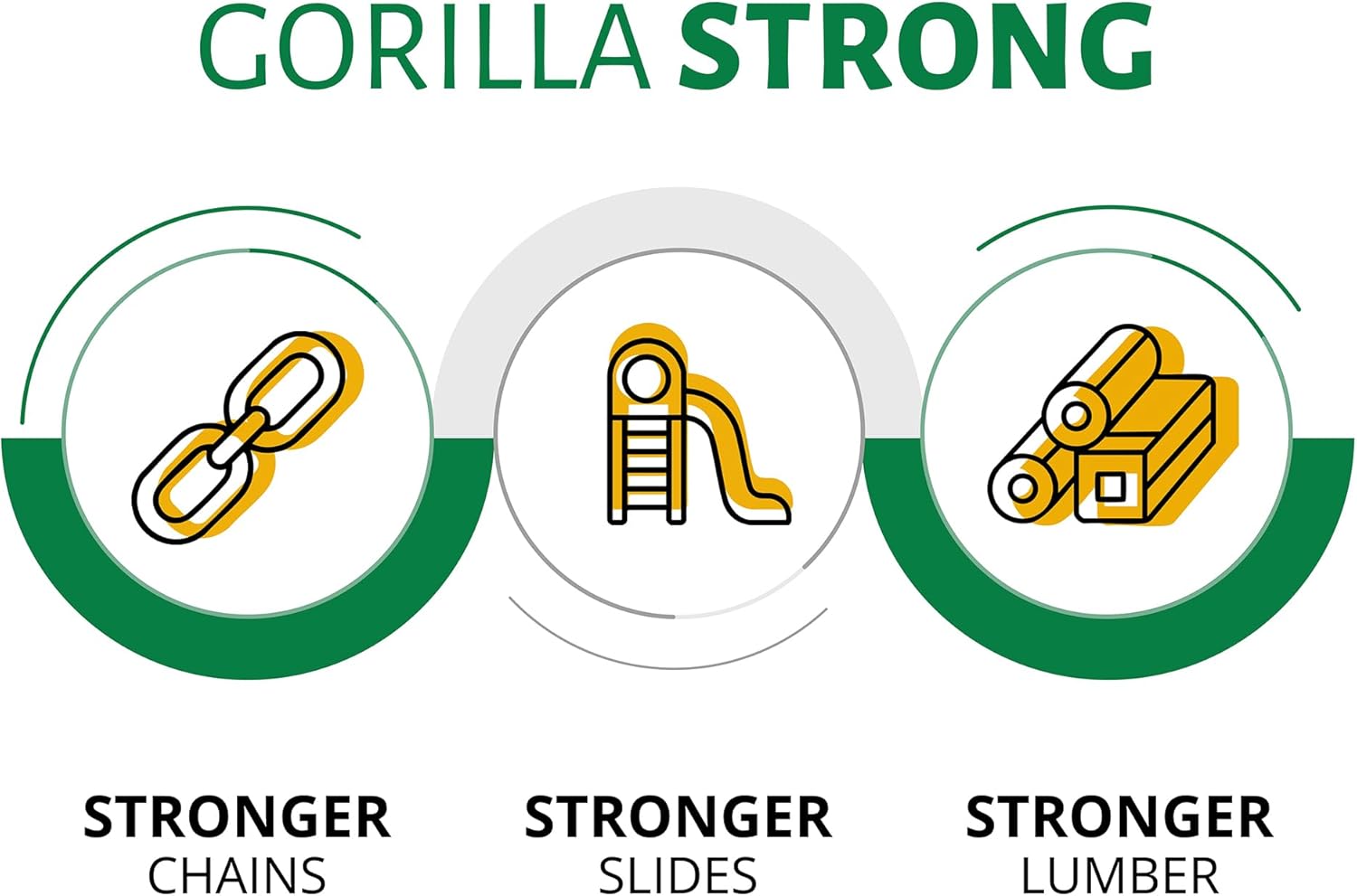 Gorilla Playsets 07-0026 Skateboard Swing Standing Swing for Outdoor Swing Set, Green, Black
