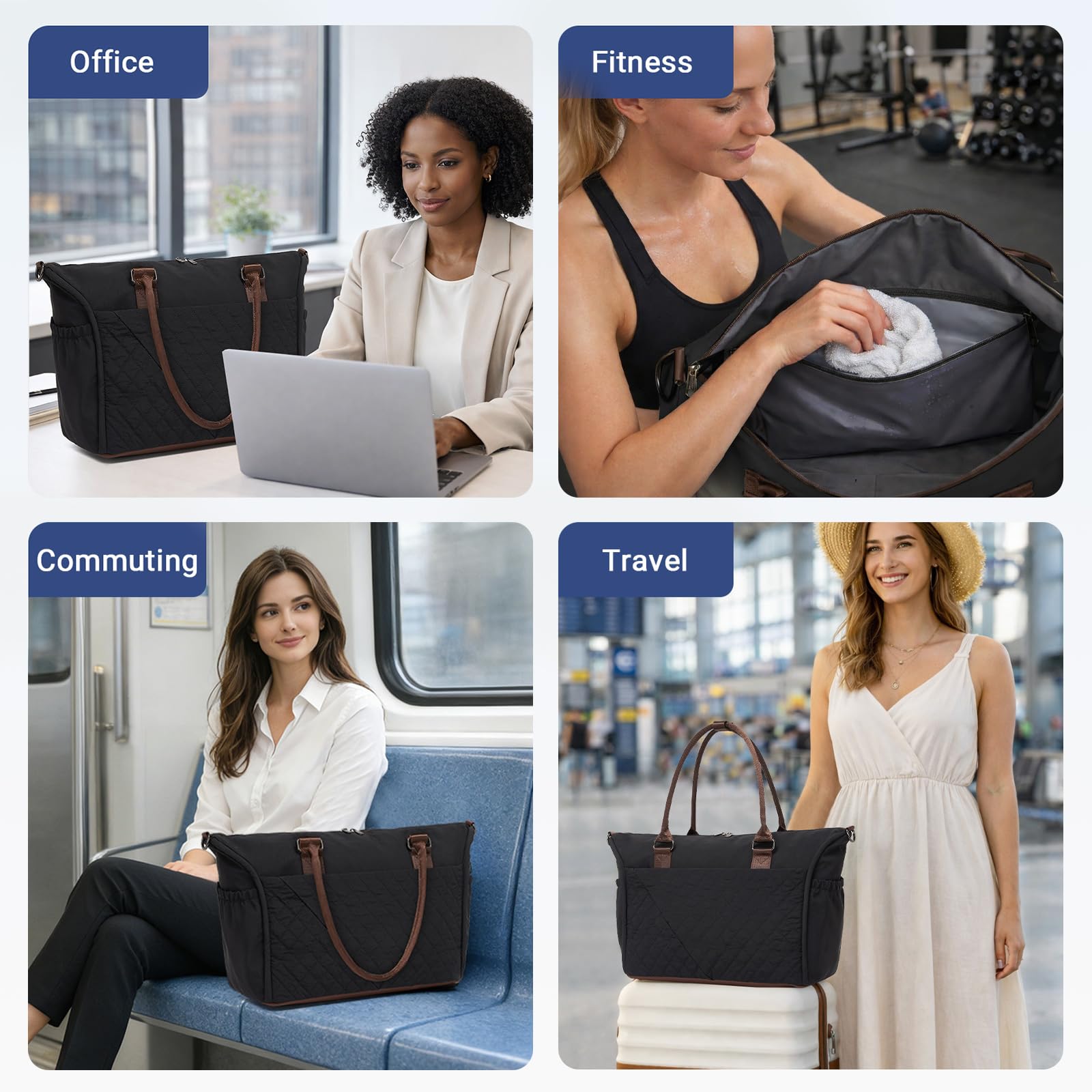 Miss Lulu para Ryanair Bolsa de Cabina 40x30x20 Puffer, Bolsa de Viaje Bajo Asiento, Duffel de 24L, Equipaje de Mano, Bolsa de Fin de Semana para Mujeres y Hombres — view 5