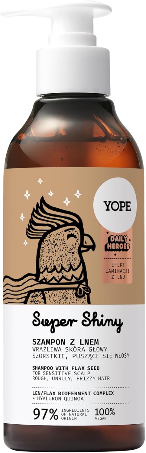YOPE SHAMPOO| ROUGH FRIZZY HAIR| ALLANTOIN & HYALURONIC ACID SOOTHES MOISTURIZES |FLAX BIOFERMENT FOR SMOOTHING | FOR SENSITIVE SCALP | 98% INGREDIENTS OF NATURAL ORIGIN | SUPER SHINY 300ml
