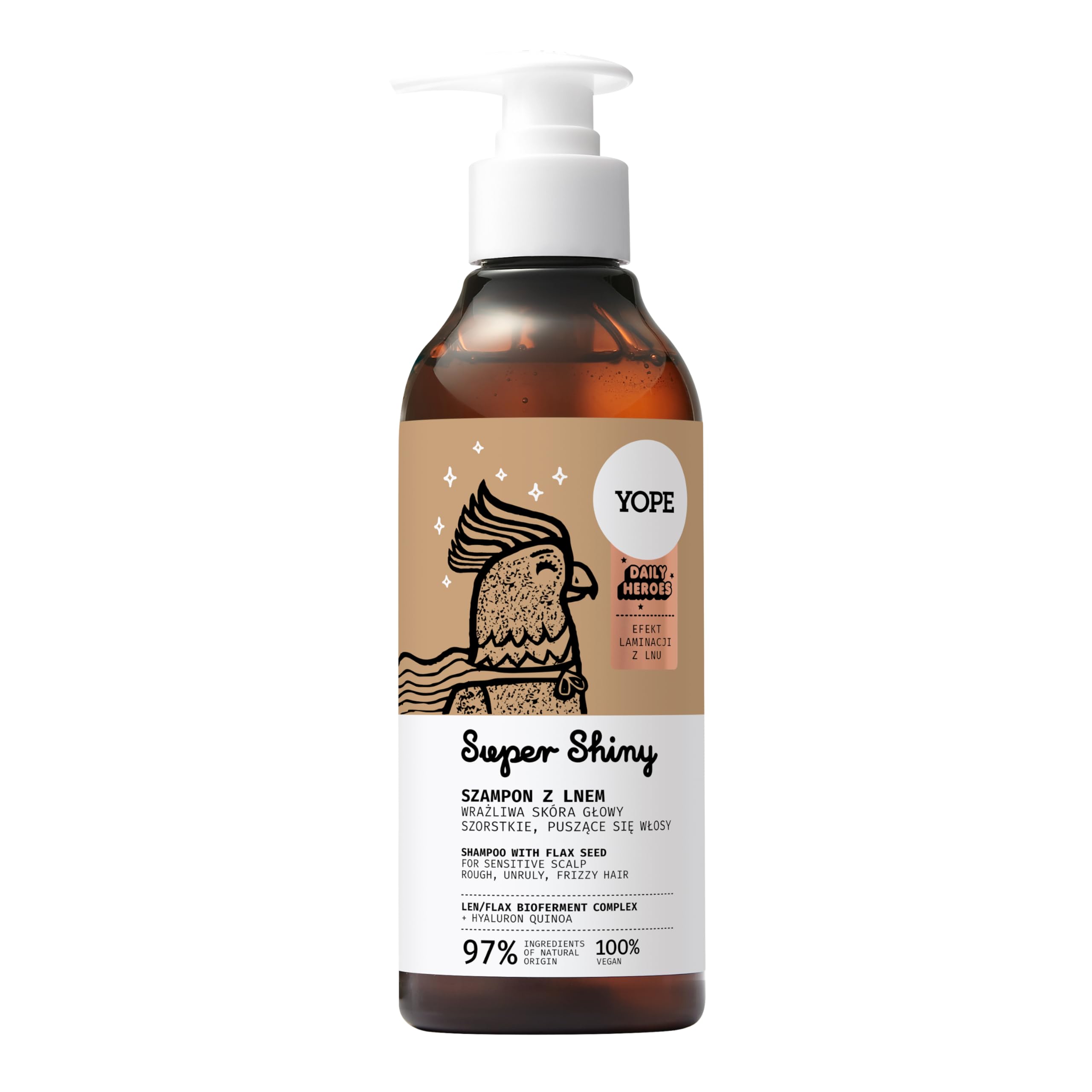 YOPE SHAMPOO| ROUGH FRIZZY HAIR| ALLANTOIN & HYALURONIC ACID SOOTHES MOISTURIZES |FLAX BIOFERMENT FOR SMOOTHING | FOR SENSITIVE SCALP | 98% INGREDIENTS OF NATURAL ORIGIN | SUPER SHINY 300ml