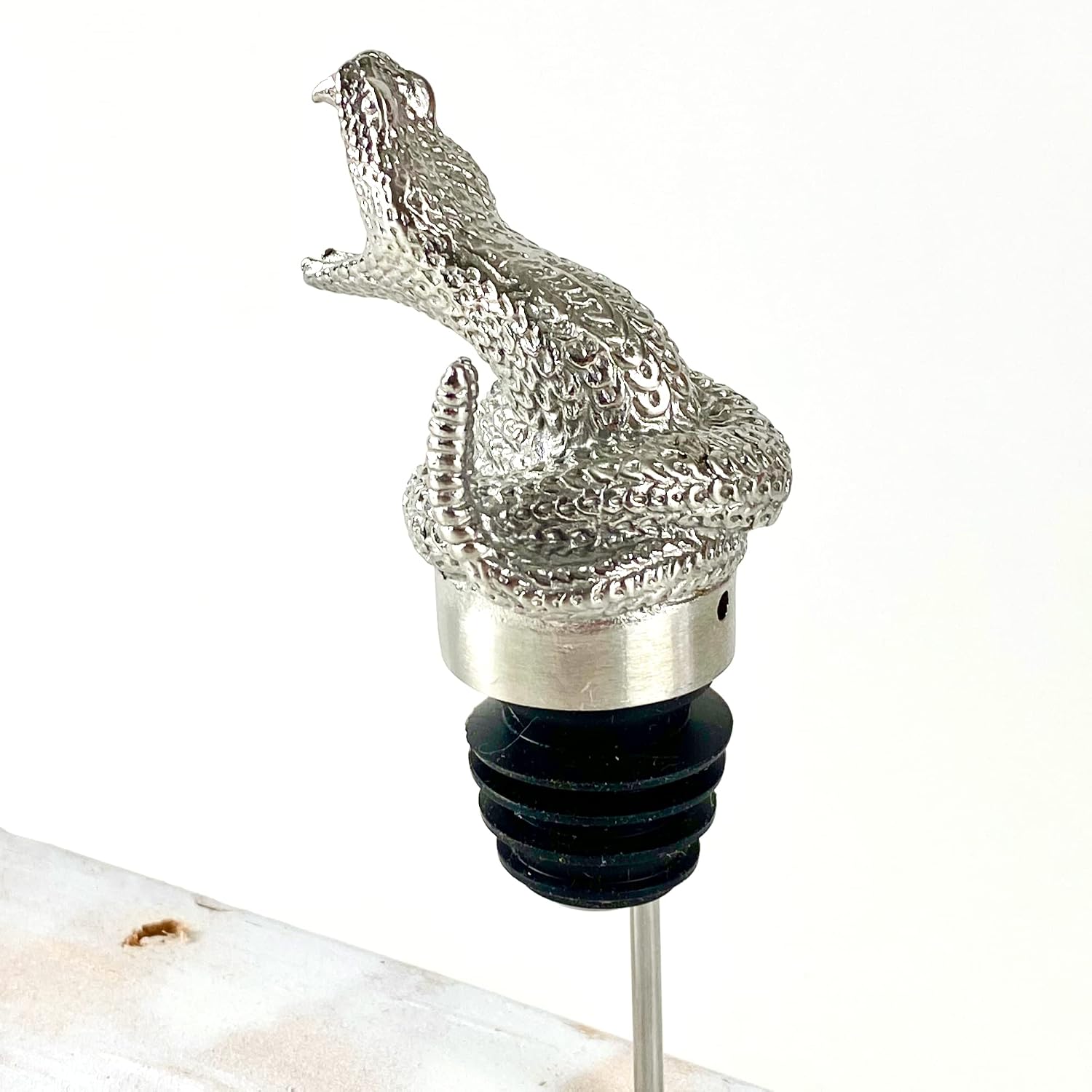 Rattle Snake Wine Pourer & Aerator, Stainless Steel Hand Crafted Wine Pourer That Aerates as It Pours