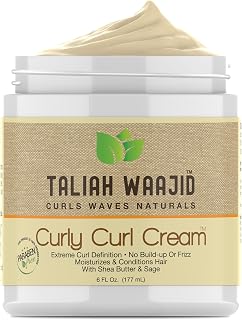 Taliah Waajid Curly Curl Cream: Extreme Definition for Curls, Waves & Coils, No Frizz or Build-Up, Paraben-Free Shea Butter Gel 6oz