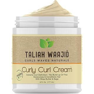 Taliah Waajid Curls Waves Natural - Curly Curl Cream | Extreme Curl Definition Hair Styling Gel | No Build-up or Frizz | 100% Paraben Free | Shea Butter & Sage - 6oz
