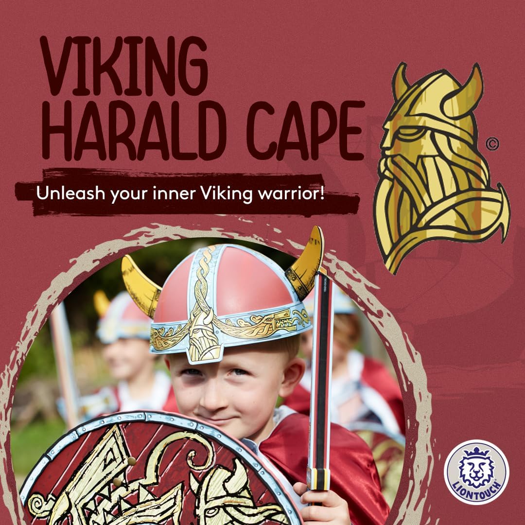 Liontouch - Viking Cape | for Kids Aged 3-8 Years - One Size Fits All | Chief Harald’s Medieval Viking Cloak for Little Warriors & Berserkers’ Pretend Play | Dress Up & Costumes for Boys - Image 2
