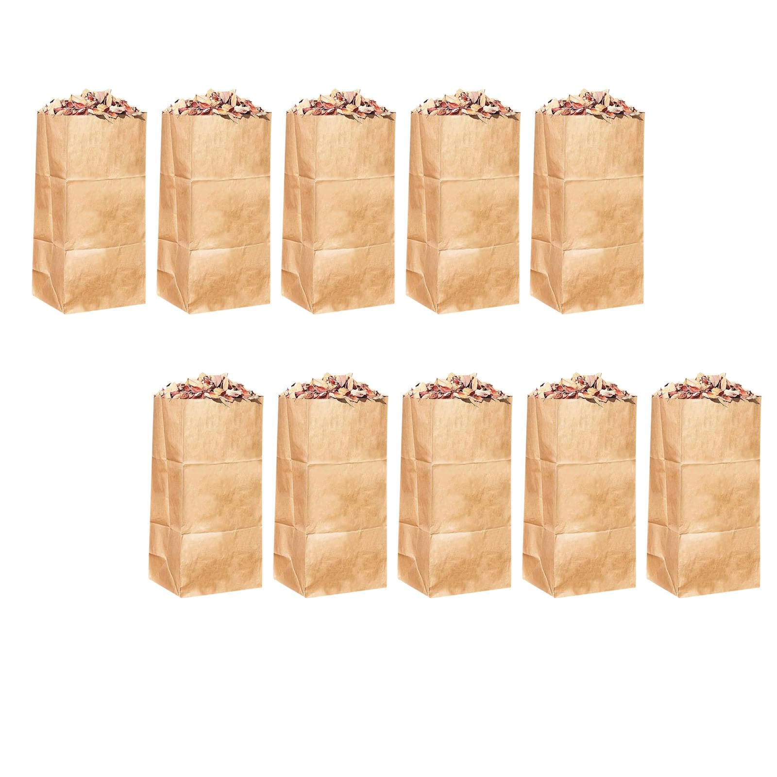 Generico Sacco Carta Artigianale a Strati Sacchetti per Raccolta Foglie Sacchetti per Prati Naturali Sacco per stoccaggio rifiuti per Giardino Esterno Uso Domestico 10" Cestino Carta Resistente