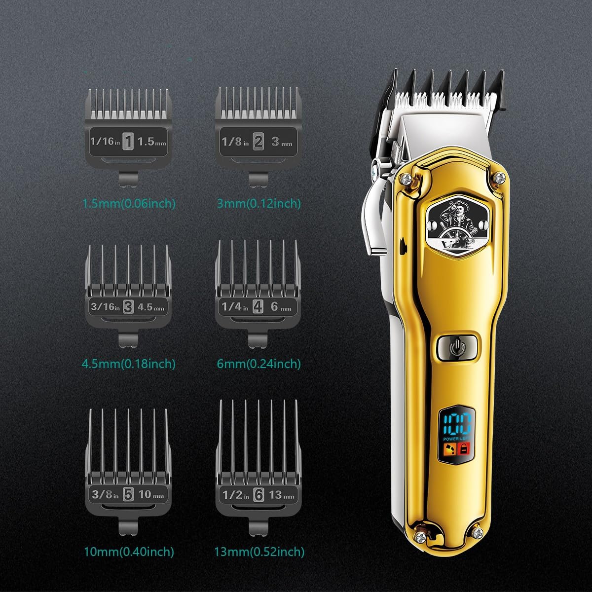 Tagliacapelli da uomo, tagliacapelli impermeabile tagliacapelli tagliacapelli senza fili tagliacapelli regolabile macchina per taglio di capelli tagliacapelli in metallo per uomo