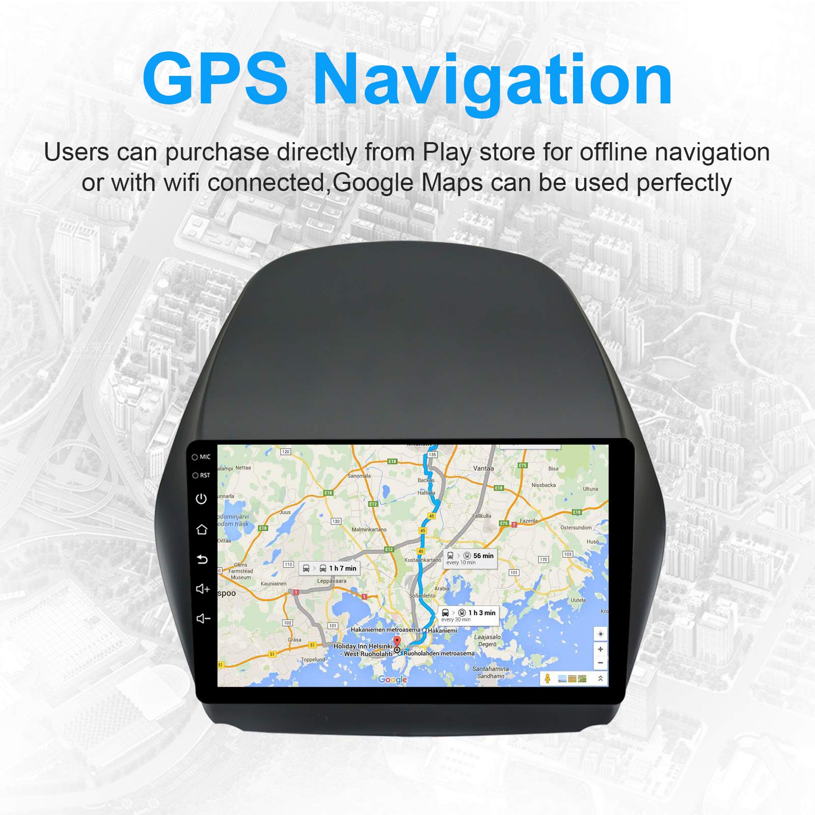 Wireless Carplay Autoradio Android per Hyundai Tucson IX35 2011-2015 | Touchscreen da 10'' con Carplay e Android Auto Wireless, Mirror Link, Navigazione GPS, Bluetooth, Wi-Fi, SWC,FM/RDS 2G + 32G