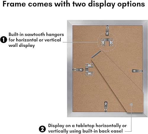 Vista 705 de Americanflat Portarretratos de 8 x 12 pulgadas con plexiglás pulido, juego de 2 portarretratos de 6 x 8 pulgadas con paspartú o para fotos de 8 x 12