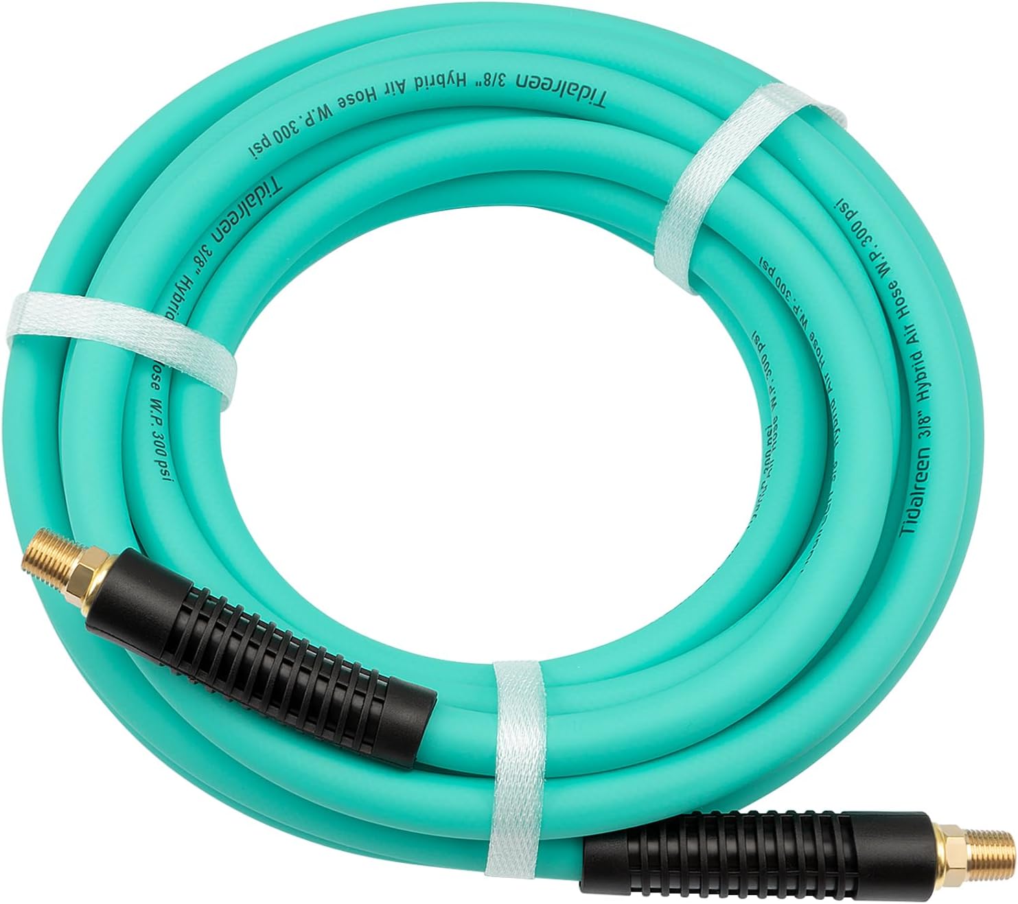 Fevone Air Compressor Hose 25ft, 1/4 inch MNPT Brass Fittings, 3/8" Inner Diameter, Hybird Air Hose for Compressor, Flexible, Heavy-Duty, Lightweight