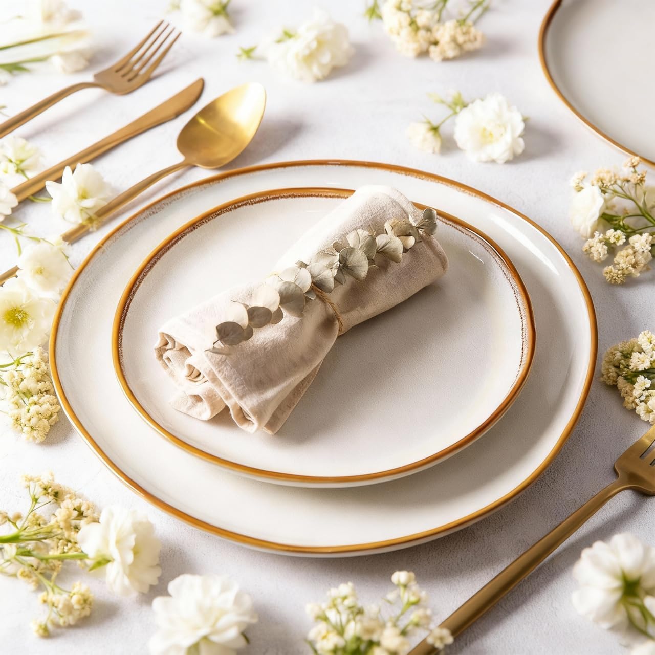 AmorArc Ceramic Dinnerware Sets,Handmade Reactive Glaze Stoneware Plates and Bowls Sets,Highly Scratch Resistant | Dishwasher & Microwave Safe Dishes Set,Service for 6 (18pc) - Image 3