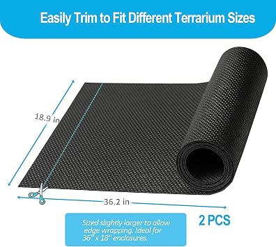 2Pcs 36x18Reptile Terrarium Substrate Barriers, Bioactive Terrarium Supplies, Reptile Tank Accessories for Crested Gecko, Snakes, Lizards, Frogs, Tarantula, Spider