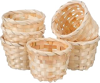 UPKOCH 卓上編みかご デスクトップ収納バスケット 田園風手作りバスケット 家庭用小型収納 フルーツやスナック整理用 ホームオーガナイザ