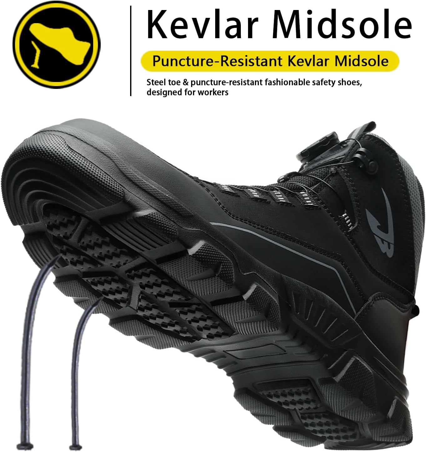 Steel Toe Safety Work Shoes for Men & Women Safety Boot | Lightweight,comfortable,industrial & construction,slip-resistant outsole,breathable upper,puncture resistant plate