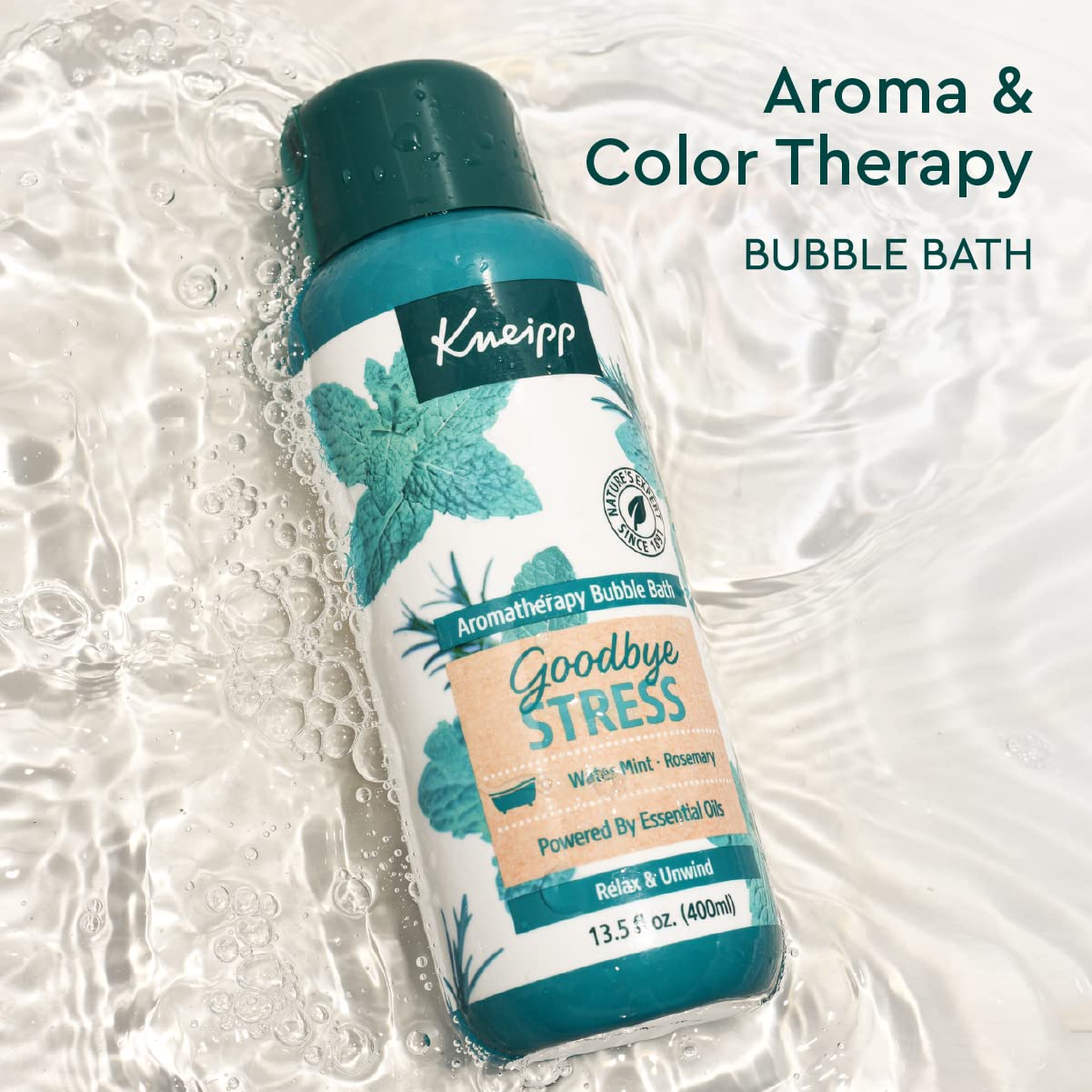 Kneipp Bubble Bath Goodbye Stress Water Mint & Rosemary 13.5 Fl. Oz