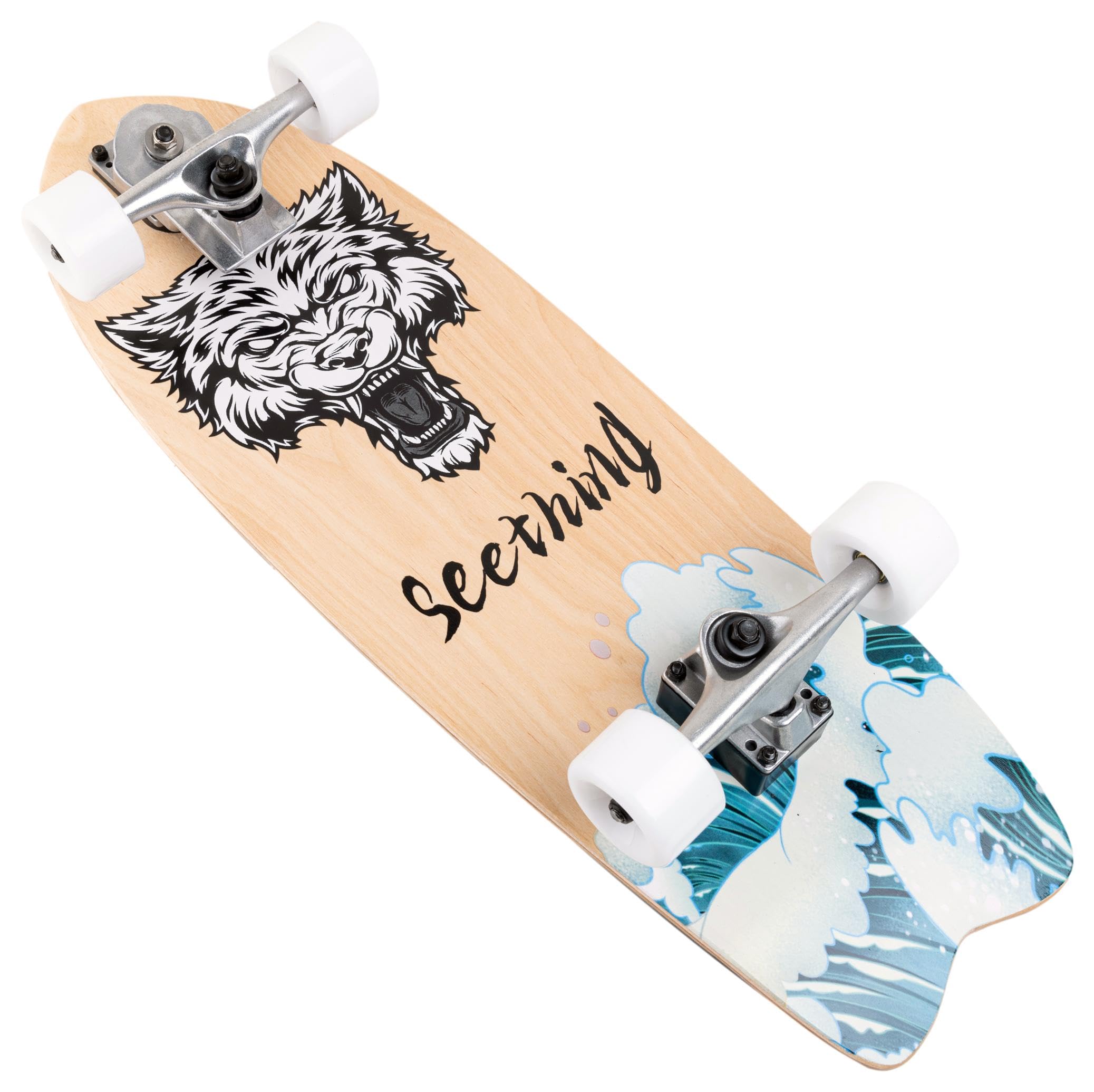 Surfskate Surf Lion theLongboarder: Surf Skate - Carving, Bombeo y Diversión en Las Calles - Tabla 29"x10" (75 x 25 cm), Ejes S7, Ruedas 65x43mm 78A, ABEC-5 - Completo y Listo para Usar